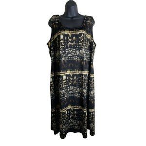 Catherines Dress Womens Plus Size 1X Sleeveless Brown Neutral Stretch